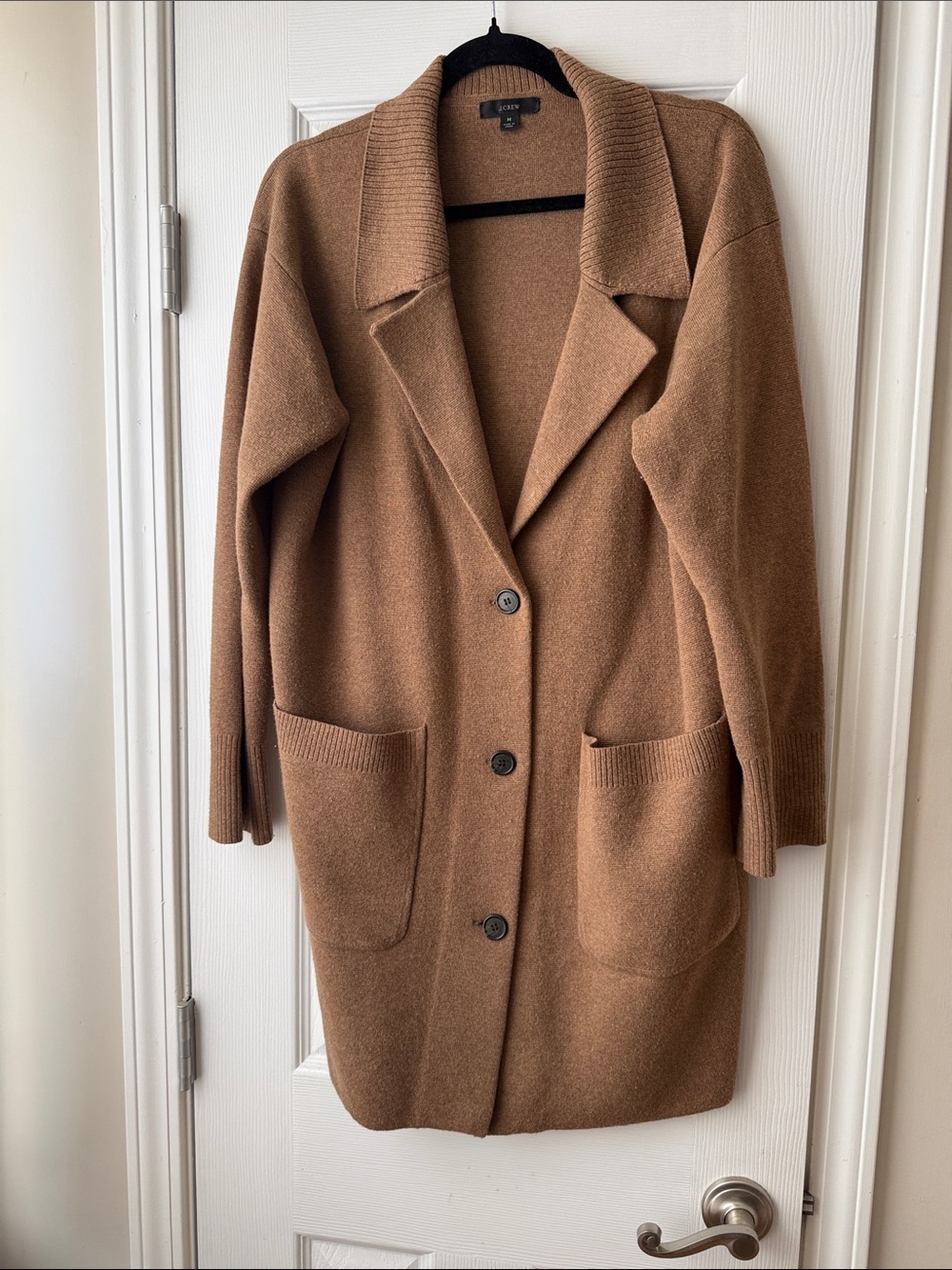 Jcrew Camel Brown Long Knit Coat